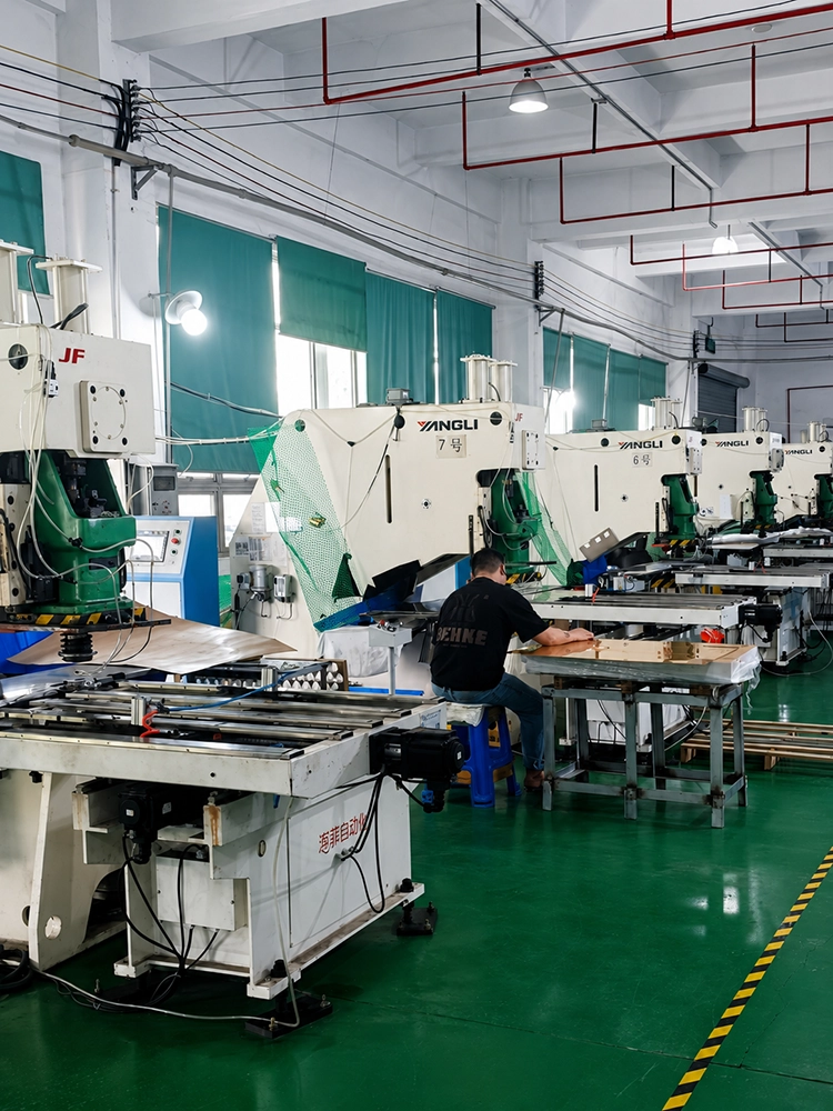 Metal forming workshop with production machines